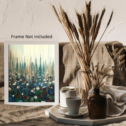 Posterizer 1 pcs-tranquil meadow scene-field of flowers in oil painting style 4-Landscape & Nature Art-Floral & Botanical Art-Decor for Home & Off...